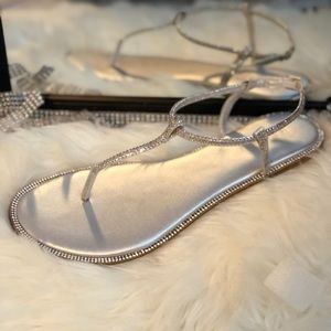 Silver Rhinestone Sandals